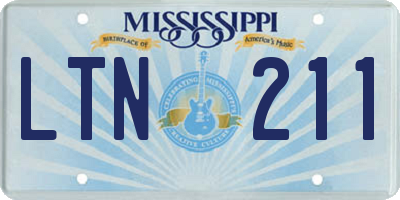 MS license plate LTN211
