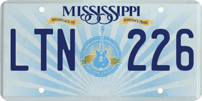 MS license plate LTN226