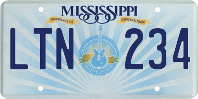 MS license plate LTN234