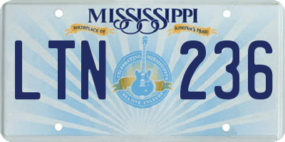 MS license plate LTN236