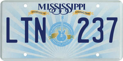 MS license plate LTN237