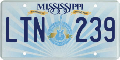 MS license plate LTN239