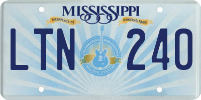 MS license plate LTN240