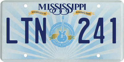 MS license plate LTN241