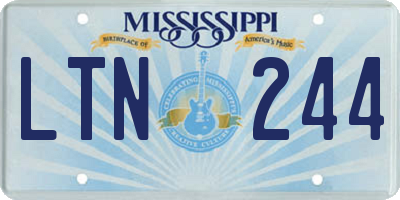 MS license plate LTN244