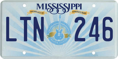 MS license plate LTN246