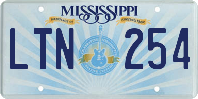 MS license plate LTN254