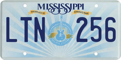 MS license plate LTN256