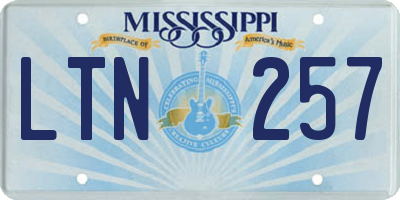MS license plate LTN257