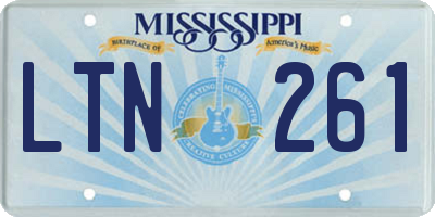 MS license plate LTN261