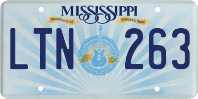 MS license plate LTN263