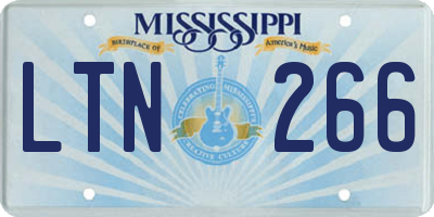 MS license plate LTN266