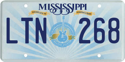 MS license plate LTN268