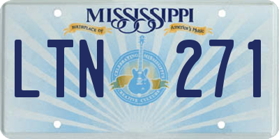 MS license plate LTN271
