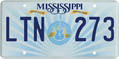MS license plate LTN273