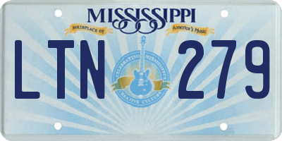 MS license plate LTN279