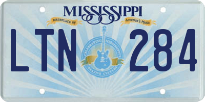 MS license plate LTN284