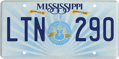 MS license plate LTN290