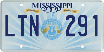 MS license plate LTN291