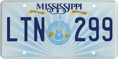 MS license plate LTN299