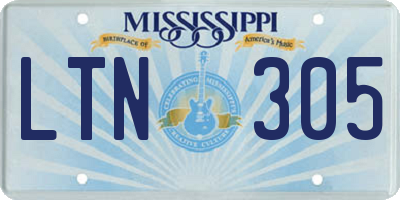 MS license plate LTN305