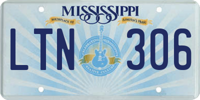 MS license plate LTN306