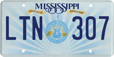 MS license plate LTN307