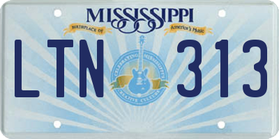 MS license plate LTN313
