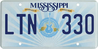 MS license plate LTN330
