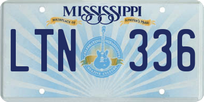 MS license plate LTN336