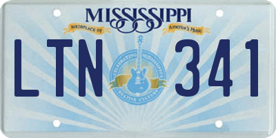 MS license plate LTN341