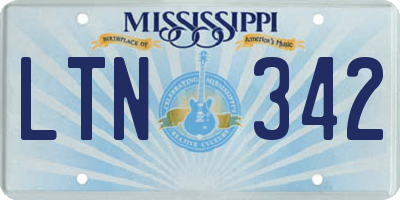 MS license plate LTN342