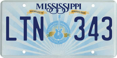 MS license plate LTN343