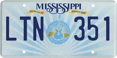 MS license plate LTN351