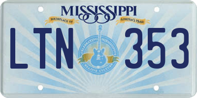 MS license plate LTN353