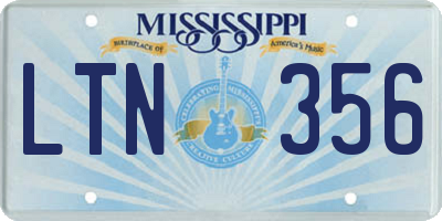 MS license plate LTN356