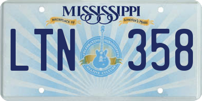 MS license plate LTN358