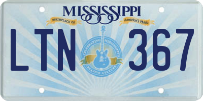 MS license plate LTN367