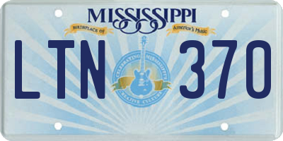 MS license plate LTN370