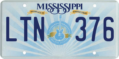MS license plate LTN376