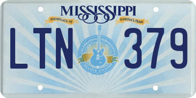 MS license plate LTN379