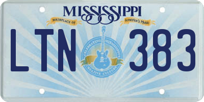 MS license plate LTN383