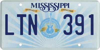 MS license plate LTN391