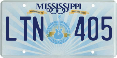 MS license plate LTN405
