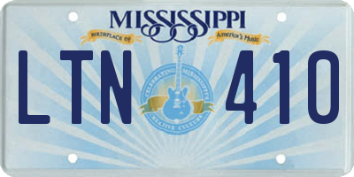 MS license plate LTN410