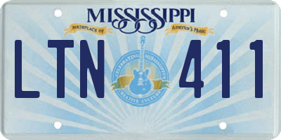MS license plate LTN411