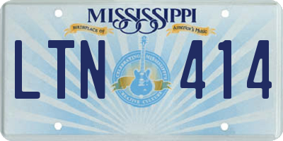 MS license plate LTN414