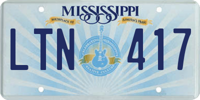 MS license plate LTN417
