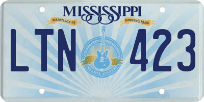 MS license plate LTN423