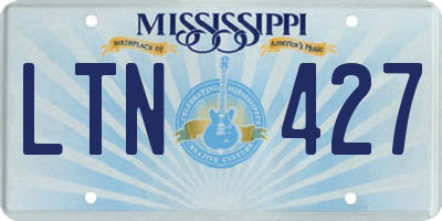 MS license plate LTN427